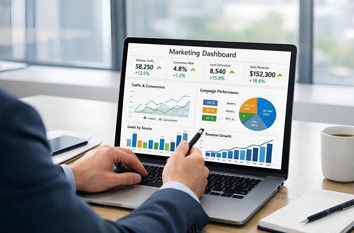 analytics dashboard laptop